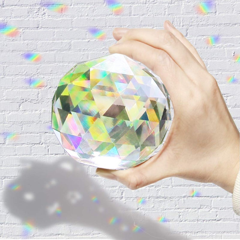 Tirifer Clear Crystal Ball Prism Window Rainbow Maker Window Prisms Suncatcher for Feng Shui  (100mm/3.94inch) - Image 1